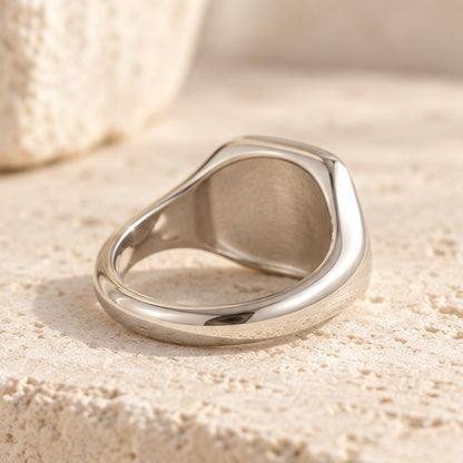 VIVALORA® Luma Crescent Signet Ring — second angle product view