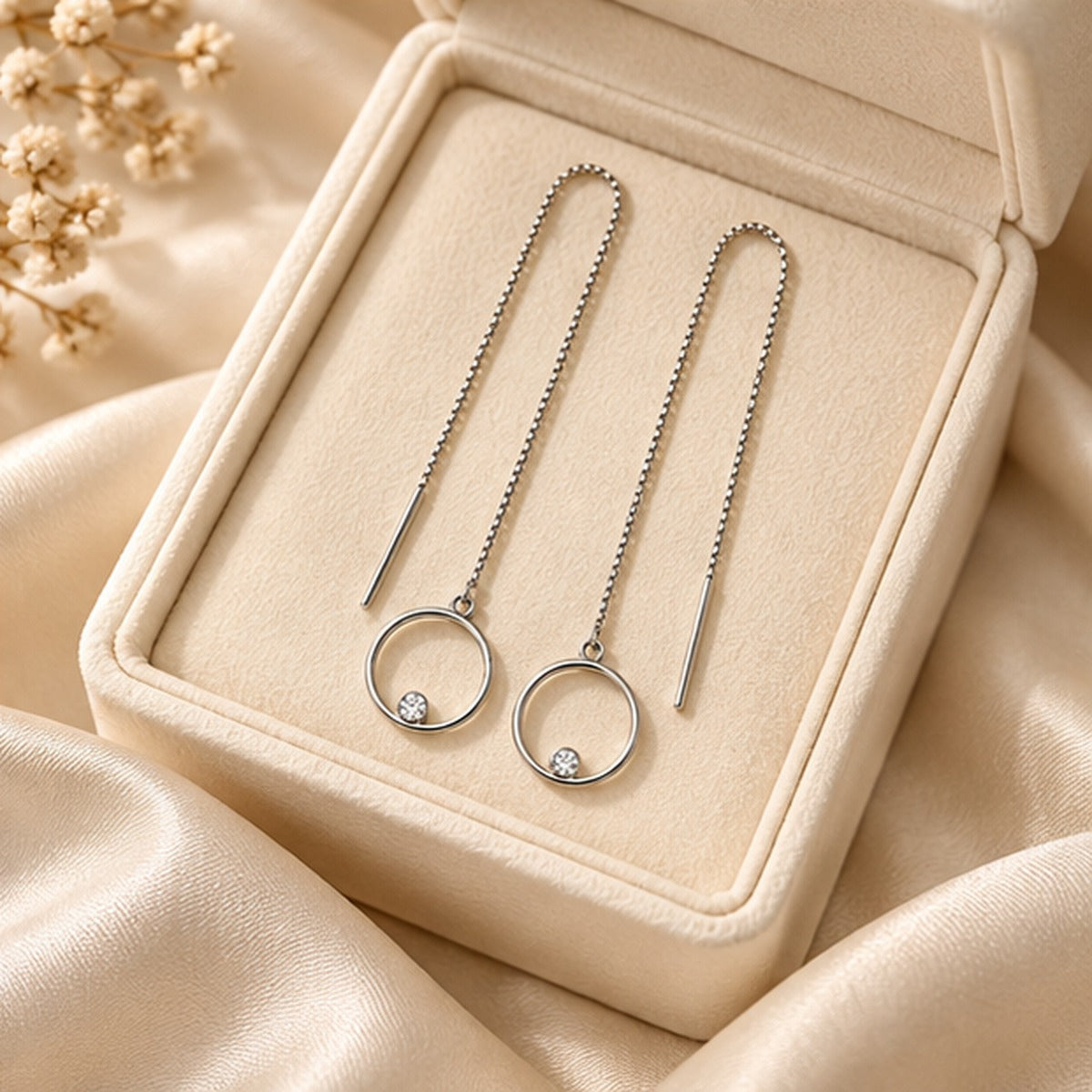 VIVALORA® Orbit Threader Earrings — lifestyle and gifting scene